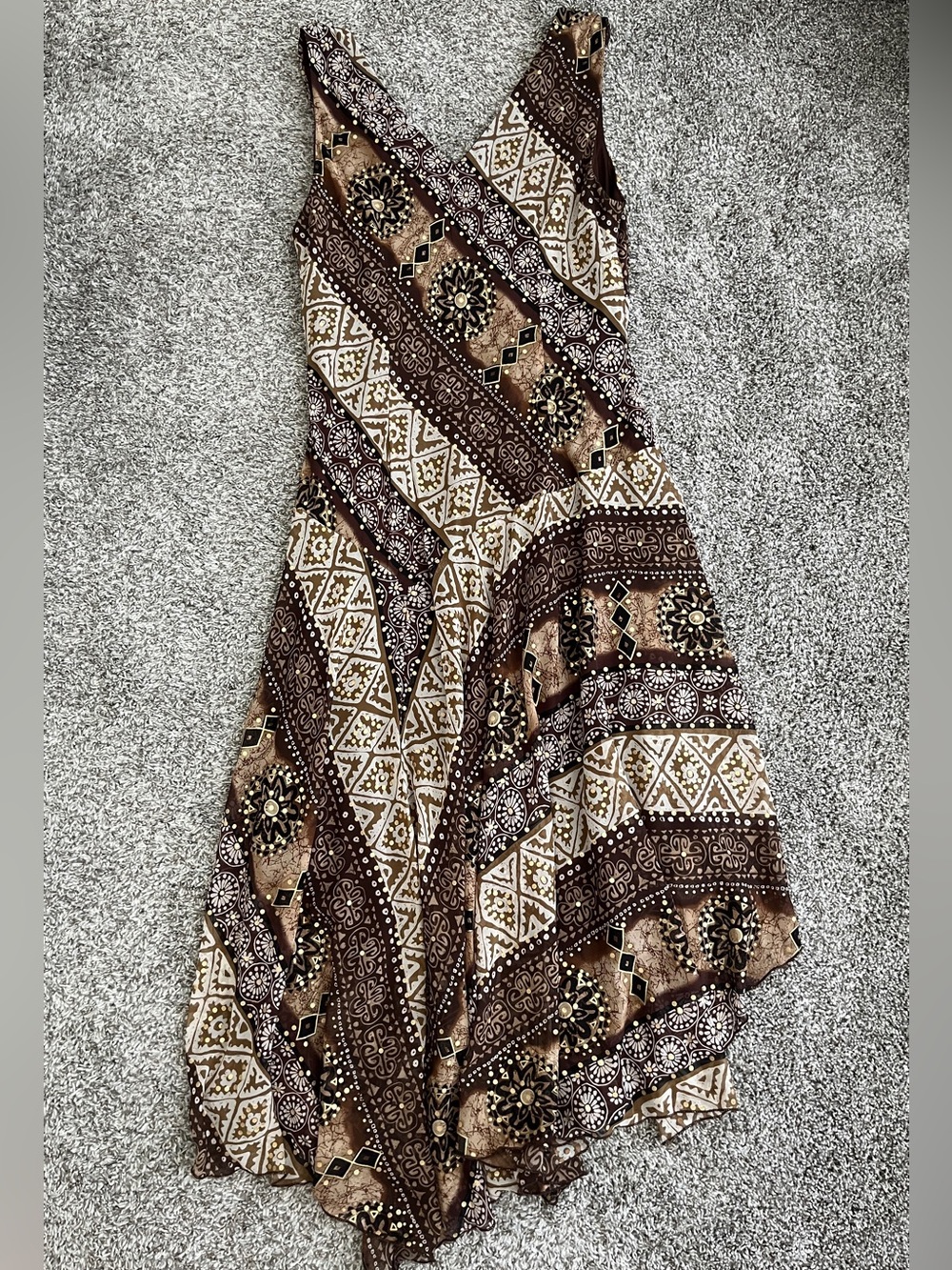 Rabbit Rabbit Rabbit Designs Brown Asymmetrical Midi Dress - Picture 2 of 5